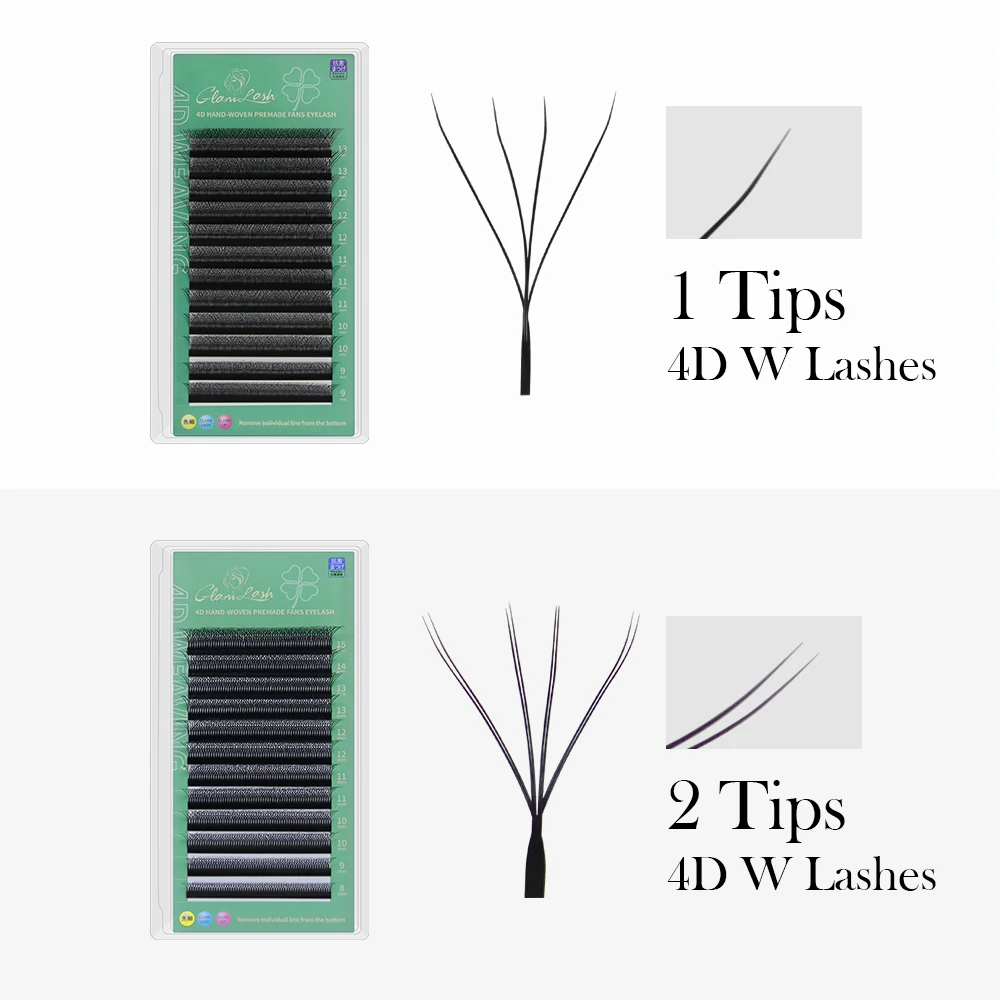 GLAMLASH 4D W Shape Eyelash Ex - огляд і ціна Eyelash Extension Human Hair