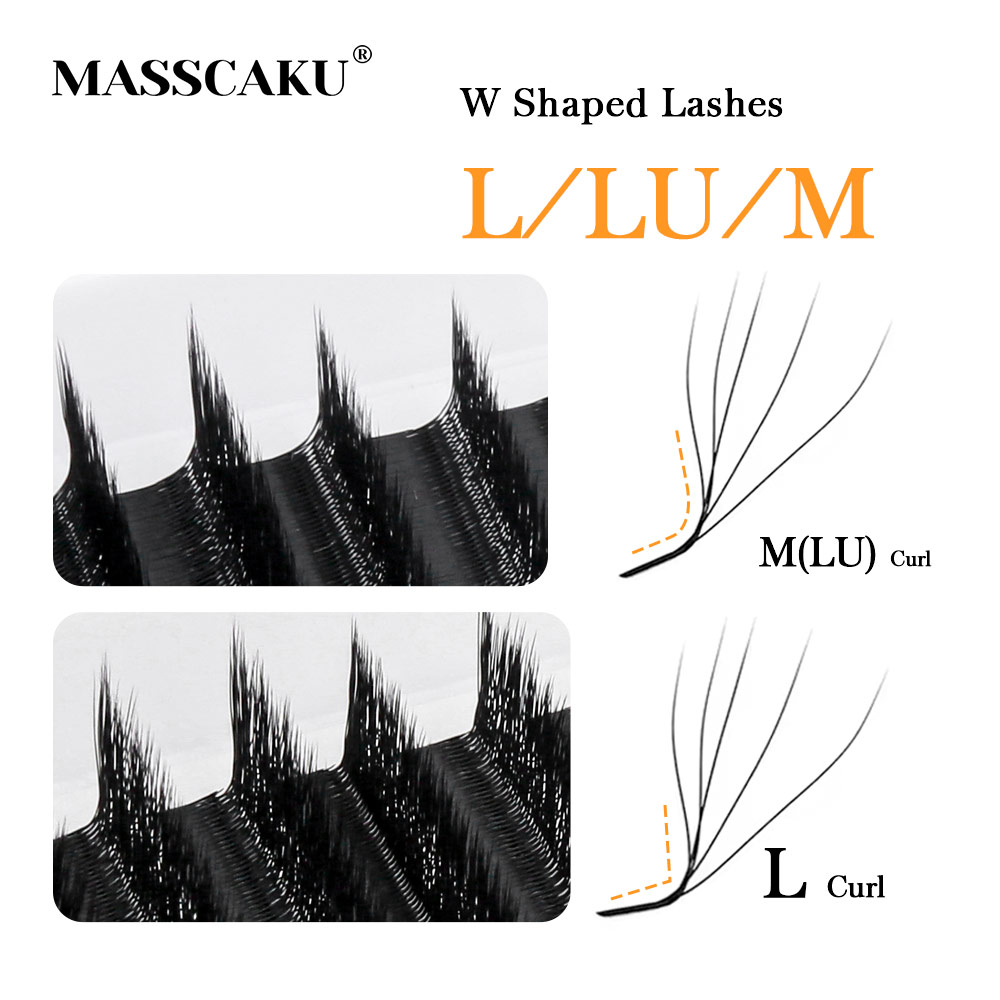 MASSCAKU L LU M Curl YY/W Shap - огляд і ціна Eyelash Extension Human Hair