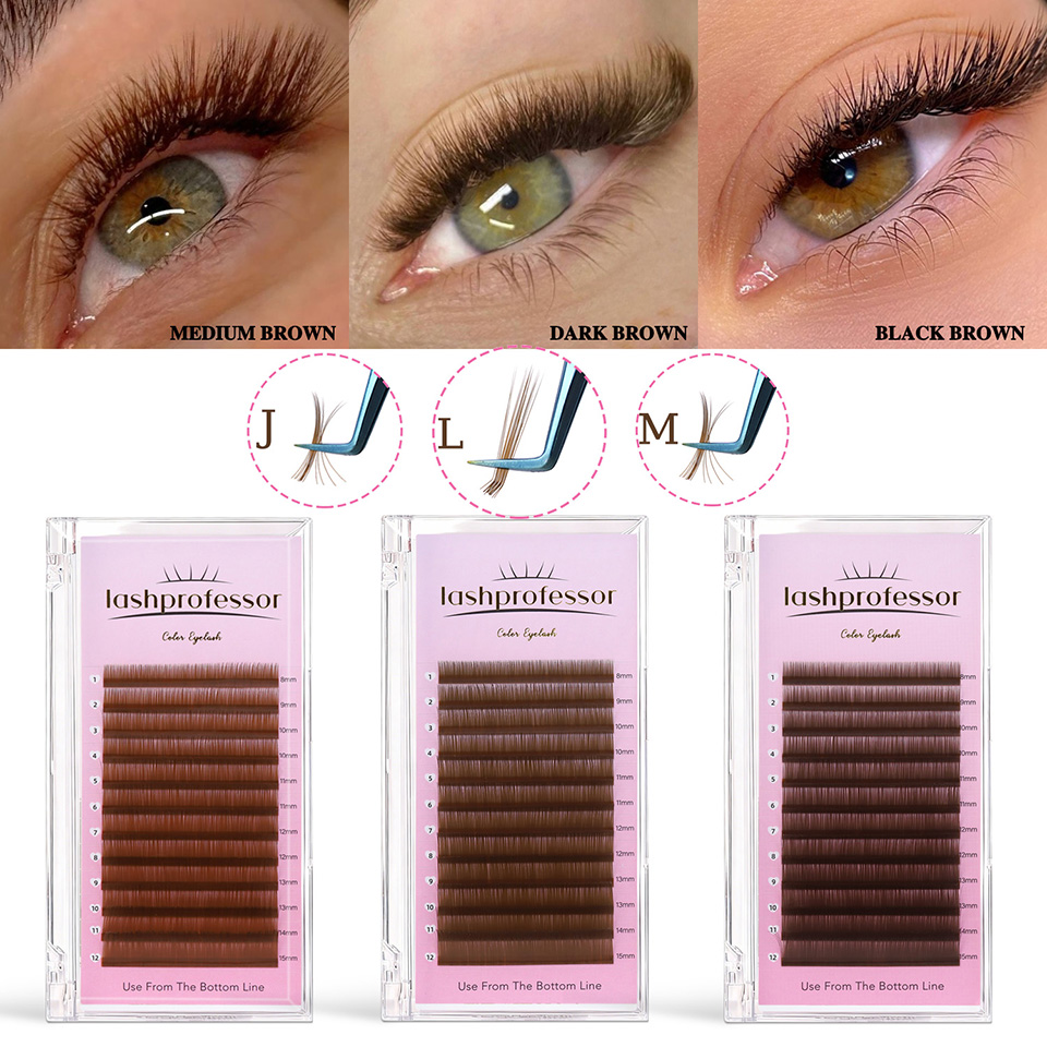 Lashprofessor J L M Curl Brown - огляд і ціна Eyelash Extension Russian