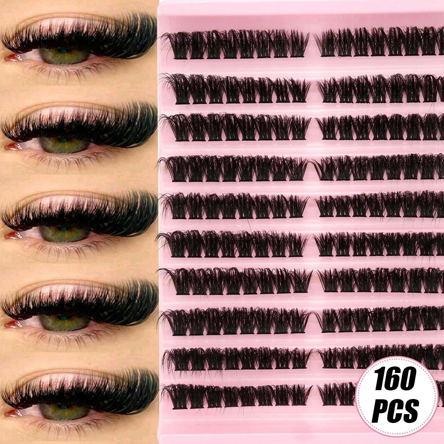 160 PCS Russian Cluster Lashes - огляд і ціна Eyelash Extension Russian