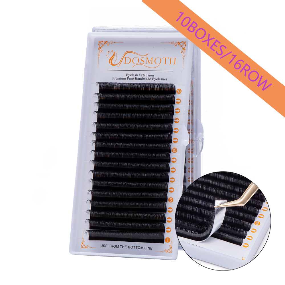 DOSMOTH 10 boxes 16rows 7-16mm - огляд і ціна Eyelash Extension Human Hair