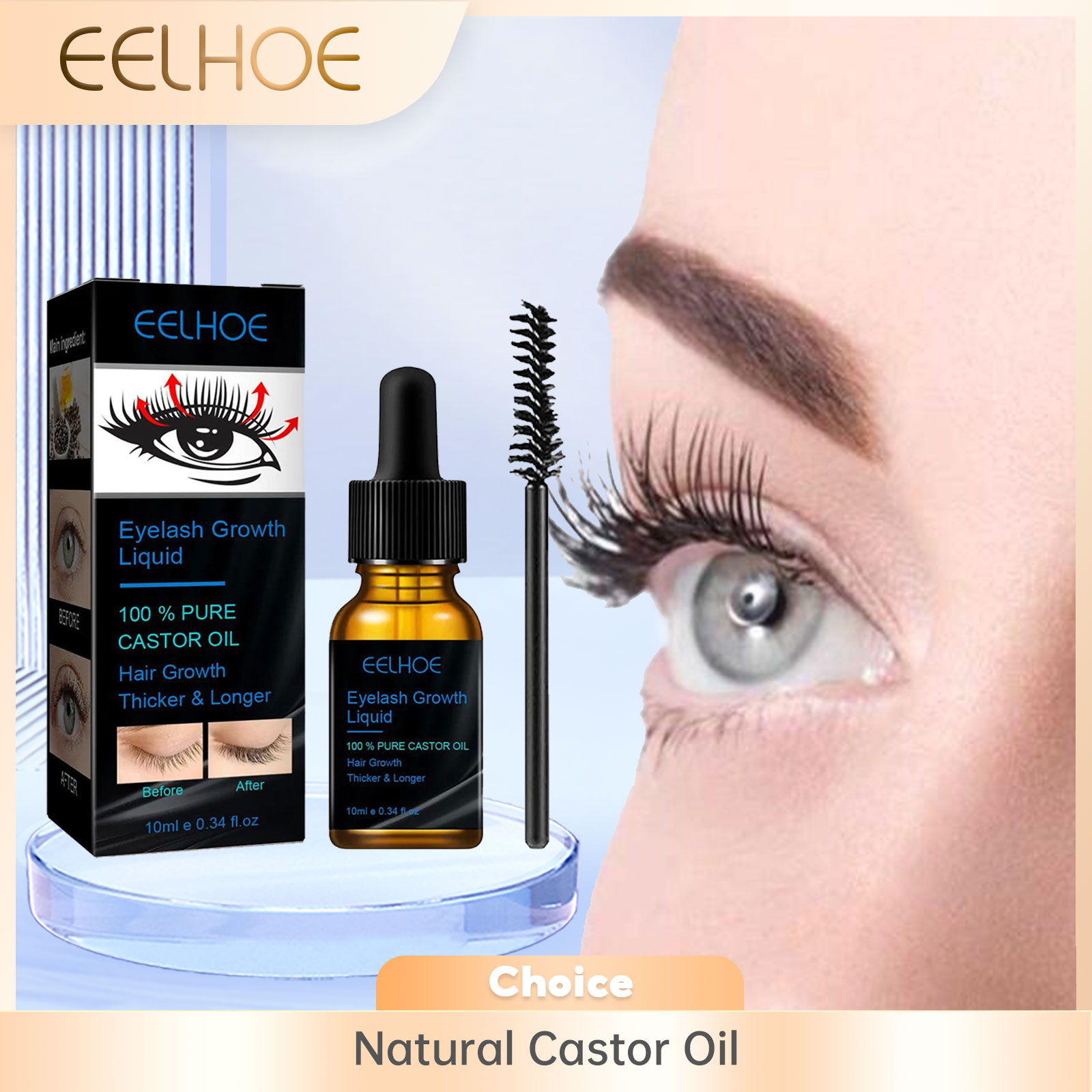 Castor Oil Eyelash Growth Seru - огляд і ціна Eyelash Extension Human Hair