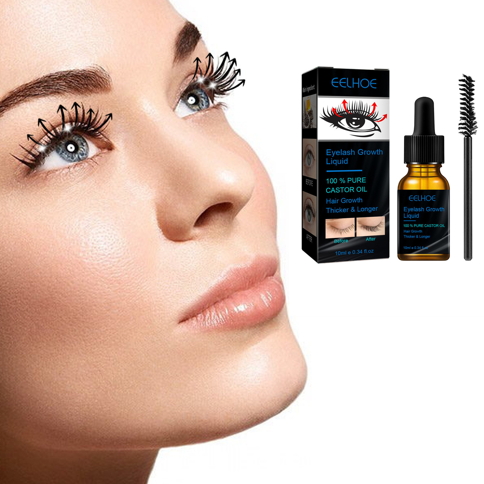 Castor Oil Eyelash Growth Seru - огляд і ціна Eyelash Extension Human Hair